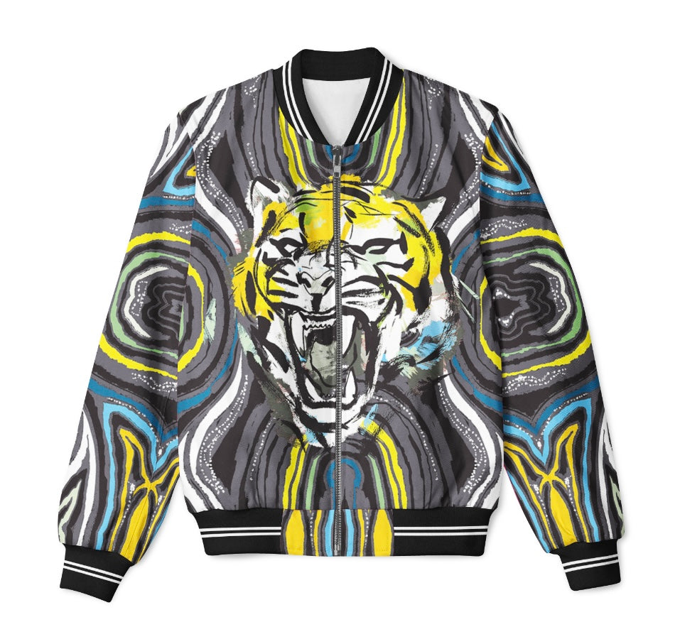 Grey Tiger Bomber Jacket